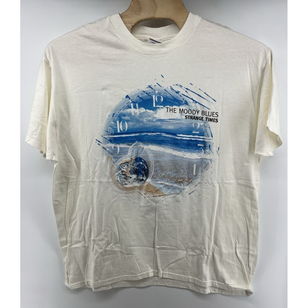 Vtg Moody Blues Stranger Times Tour T Shirt 1999 Mens XXL White Double Sided